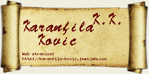 Karanfila Ković vizit kartica